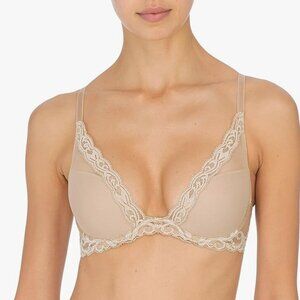 NWOT Natori Feathers Contour Plunge Bra size 32C Cafe